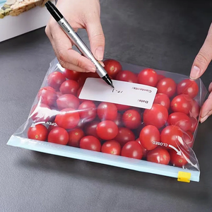 Wholesale 10Pcs Reusable Zipper <b>Bag</b> Stand up Zip Shut Plastic <b>Freezer</b> Fruit Vegetable Ziplock Kitchen Food Storage Organizer - Product Image 4