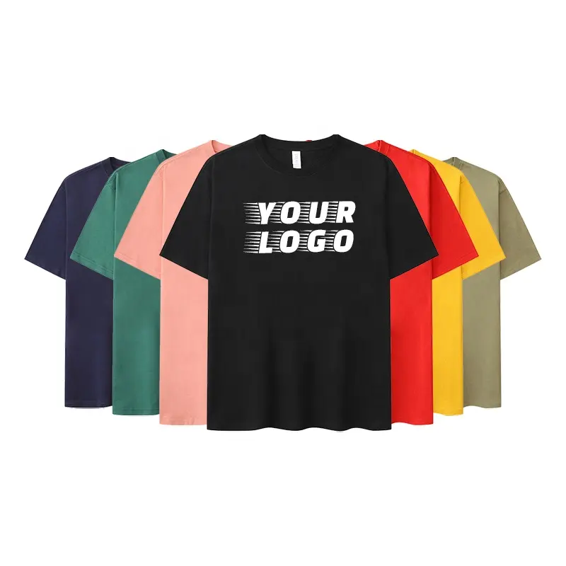 Venda quente tecido favorecido alta qualidade cor sólida personalizado logotipo elegante e respirável unisex t-shirt