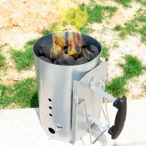 Démarreur de cheminée en acier inoxydable pour barbecue, à charbon de bois, accessoires pour feu de pompier