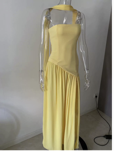 <span class=keywords><strong>Abito</strong></span> <span class=keywords><strong>lungo</strong></span> sexy senza schienale con <span class=keywords><strong>spacco</strong></span> e spalline sottili, vestibilità slim, nuova collezione Primavera Estate 2025 - Hot Sale - Product Image 5