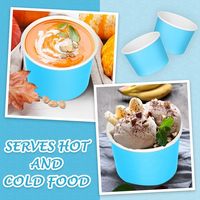 Vaso de Papel para Helado Desechable de Grado Alimenticio de 3oz 5oz 8oz con Diseño Impreso a Color para Llevar