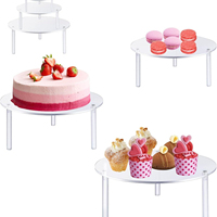 Support de présentation de gâteaux rond en acrylique avec logo personnalisé, présentoir à desserts combiné multi-tailles, pour les acheteurs en gros de pâtisseries