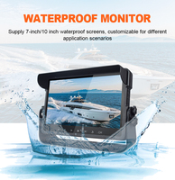 Monitor de Pantalla Impermeable de Grado Marino de 10 Pulgadas, FCC RoHS, Pantalla Dividida de 4 Canales, Resistente a Golpes, para Barcos, Vehículos Comerciales Pesados