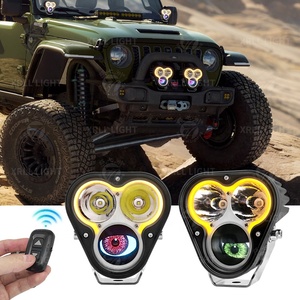 Nouvel Arrivage : Accessoires de Phares LED Dynamiques RVB pour Camion, Clignotants 12V Personnalisés, Écran d'Affichage Demon, Lumière LED Effet Œil de Diable pour Voiture - Product Image 1
