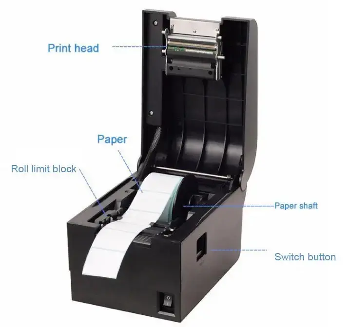 프린터 Xp-235B 2 인치 열 소형 바코드 미니 휴대용 imprimante 열 미니 58mm 열 프린터