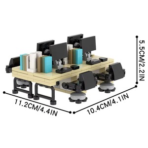 Ensemble de bureau et chaise de la série City MOC4170, 191 pièces, pour salon, à assembler soi-même, briques en plastique ABS, jouets de construction, 14 ans et plus - Product Image 5