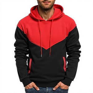 Men's Hoodie Raglan Sleeve Fleece Casual Winter Wear 100% Cotton Eco-Friendly Quick Dry 500g Black Red Pocket Design Regular Fit - Product Image 1
