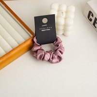 Petits chouchous en satin avec carte d'emballage personnalisée, élastique à cheveux réglable, élastique à cheveux unique, luxe coréen