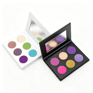 Palette de fards <span class=keywords><strong>à</strong></span> paupières multi-finitions 6 teintes personnalisée avec étiquette privée, rose, noir, violet neutre, paillettes, mat, vente en gros - Product Image 2