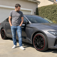 Jantes monobloc forgées 18-22 pouces noires et rouges à rayons fendus concaves 5x112/114.3/120 Sport