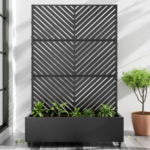 <span class=keywords><strong>Jardinière</strong></span> en métal avec treillis, bac à jardin surélevé en métal noir avec treillis en treillis pour <span class=keywords><strong>plantes</strong></span> <span class=keywords><strong>grimpantes</strong></span> - Product Image 3