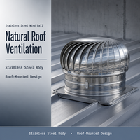 Ventilateur d'extraction de toit en acier inoxydable à énergie éolienne, souffleur turbo à 20 pales pour la ventilation industrielle des toits et l'élimination de la chaleur