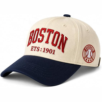 Casquette de baseball en coton à 5 panneaux, personnalisable avec broderie 3D, bicolore, unisexe, visière personnalisable, à simple boutonnage, marque OEM