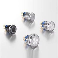 Interrupteurs à bouton-poussoir en acier inoxydable Ip67 20A 12mm 16mm 19mm interrupteur à bouton modulaire avec lampe pour voiture