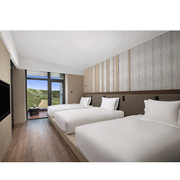 Meubles d'appartement Foshan, meubles d'hôtel 5 étoiles, lits à tête de lit simple, lits en bois massif, cadre de lit Queen et King Size, ensembles de chambre à coucher d'hôtel