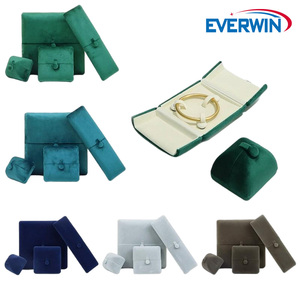 EVERWIN Custom Velvet Jewelry Box Set Ring Holder Necklace Case <b>Bracelet</b> Presentation Bangle Box Pendant <b>Gift</b> Packaging <b>Boxes</b> - Product Image 1