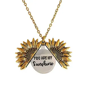 Bán Hot Custom You Are My Sunshine Open Locket Mặt Dây Chuyền Hoa Hướng Dương Cho Phụ Nữ