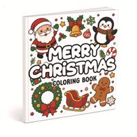 Livre de coloriage sur le thème de Noël, 24 pages, papier épais, motifs mignons, design audacieux et facile, pour adultes, adolescents et enfants, livre de dessin de Noël confortable