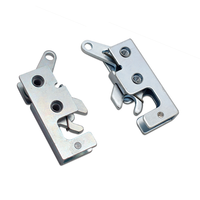 Loquet à levier réglable en fer galvanisé pour porte rotative de boîte à outils, avec plaque plate en métal et fermoir de serrage