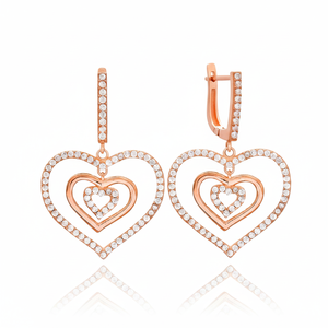 Heart Design Round Geometric Shape Wholesale Handcrafted 925 <b>Silver</b> Sterling Fine Jewelry Wholesale <b>Dangle</b> <b>Earrings</b> - Product Image 2