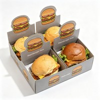 Boîtes de livraison de restauration rapide de qualité alimentaire pour hamburgers et frites, boîtes à lunch personnalisables avec logo, boîtes de présentation pour hamburgers à emporter pour restaurants
