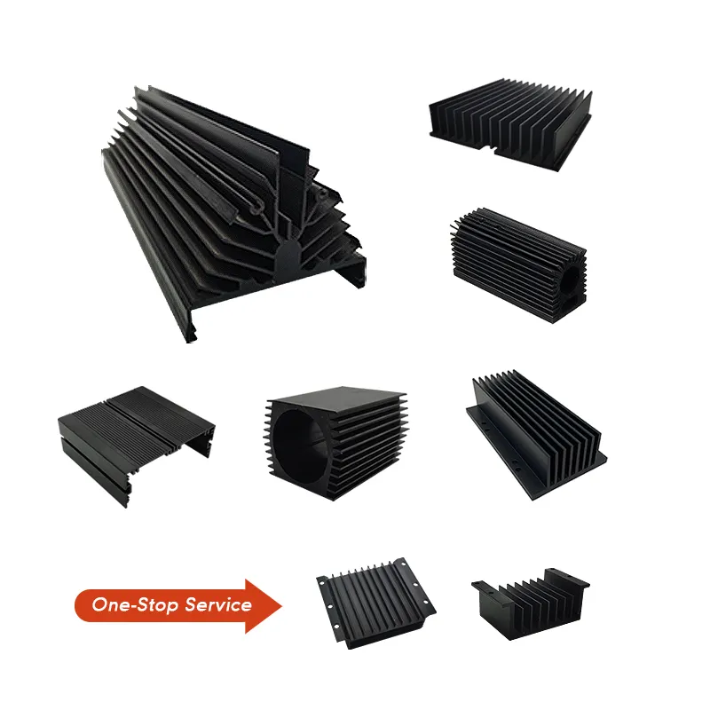 6000 Series Aluminium Profile Black Anodized Heatsink Custom Aluminum Extrusion Heat Sink