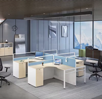 Table d'ordinateur de bonne qualité Postes de travail de bureau Cabines Poste de travail pour 4 personnes Mobilier de bureau