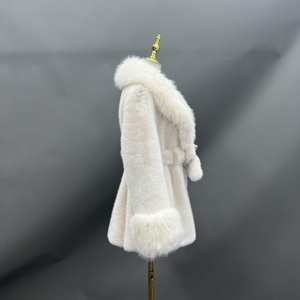 Janefur Giacca Invernale da Donna con Colletto in <span class=keywords><strong>Pelliccia</strong></span> Sintetica, <span class=keywords><strong>Cappotto</strong></span> in Finta <span class=keywords><strong>Pelliccia</strong></span> <span class=keywords><strong>di</strong></span> <span class=keywords><strong>Visone</strong></span> con Cintura - Product Image 3