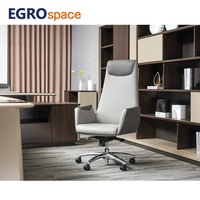 EGROspace Chaise de bureau de direction ergonomique pivotante en cuir de luxe, design populaire pour salle d'attente et réunion