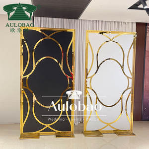 Unique Design Dubai <b>Gold</b> Stainless Steel Wedding <b>Backdrop</b> for Wedding - Product Image 1