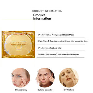 Masques faciaux en feuille d'hydrogel premium pour le soin de la peau et la beauté, hydratants et anti-âge, masque facial doré - Product Image 2