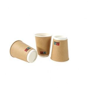 <b>Disposable</b> Paper <b>Cup</b> Manufacturer Customized Logo Double Wall Kraft Paper Hot Coffee Tea Takeaway Drink <b>Cup</b> - Product Image 1