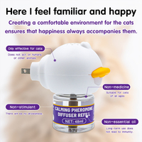 Nouveau produit 4 en 1 Kit de diffuseur apaisant pour chat 90 jours de relaxation aux phéromones 48ml recharge enfichable pour tous les diffuseurs courants pour chats