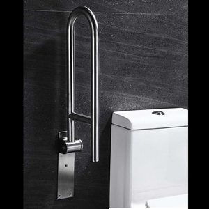 WC-Haltegriff aus Edelstahl 304, U-förmiger Toiletten handlauf, zusammen klappbarer Handicap-Sicherheits riegel für Behinderte - Product Image 4