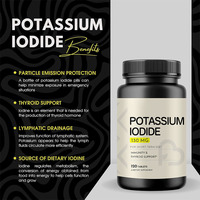 Complément alimentaire en comprimés d'iode de potassium Solilan, fabricant chinois OEM ODM, Amazon, 130 mg, soutien immunitaire, thyroïde, énergie, 120 comprimés