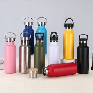 Outdoor Mountaineering and Cycling American Style Thermos Cold or Hot 304 Stainless Steel Sports Water <b>Bottle</b> Flask With Handle - Product Image 2