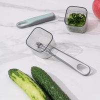 Handmatige creatieve keukenhulpjes met lange steel, enkelvoudige kop, roestvrijstalen groentegereedschap, schilmes voor aardappel en appel met opbergdoos