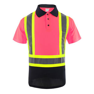 T-shirt de sécurité réfléchissant en polyester avec logo personnalisé, classe ANSI <span class=keywords><strong>1</strong></span>, bande réfléchissante de 5 cm, 5 couleurs en stock, logo OEM/ODM <span class=keywords><strong>pour</strong></span> le travail - Product Image 1