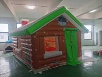 Cabane de Noël gonflable, abri d'hiver gonflable avec toit enneigé, décoration gonflable pour fête de Noël en extérieur