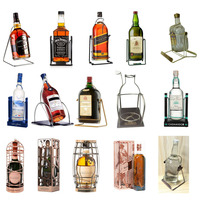 Support de présentation en métal pour bouteilles de whisky, bourbon, tequila