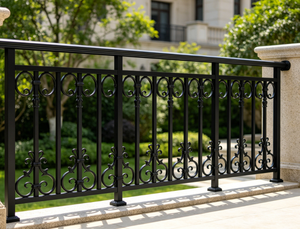 Balustrades de balcon traditionnelles en fonte avec motif floral pour usage extérieur en villa - Product Image 3