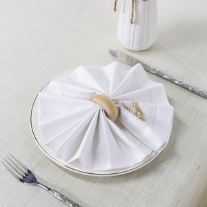 Personnalisable Oem Premium Ajouré Blanc <span class=keywords><strong>Coton</strong></span> Lin Mélange Monogramme Serviettes <span class=keywords><strong>de</strong></span> Dîner pour Linge <span class=keywords><strong>de</strong></span> Mariage <span class=keywords><strong>50x50</strong></span> - Product Image 4