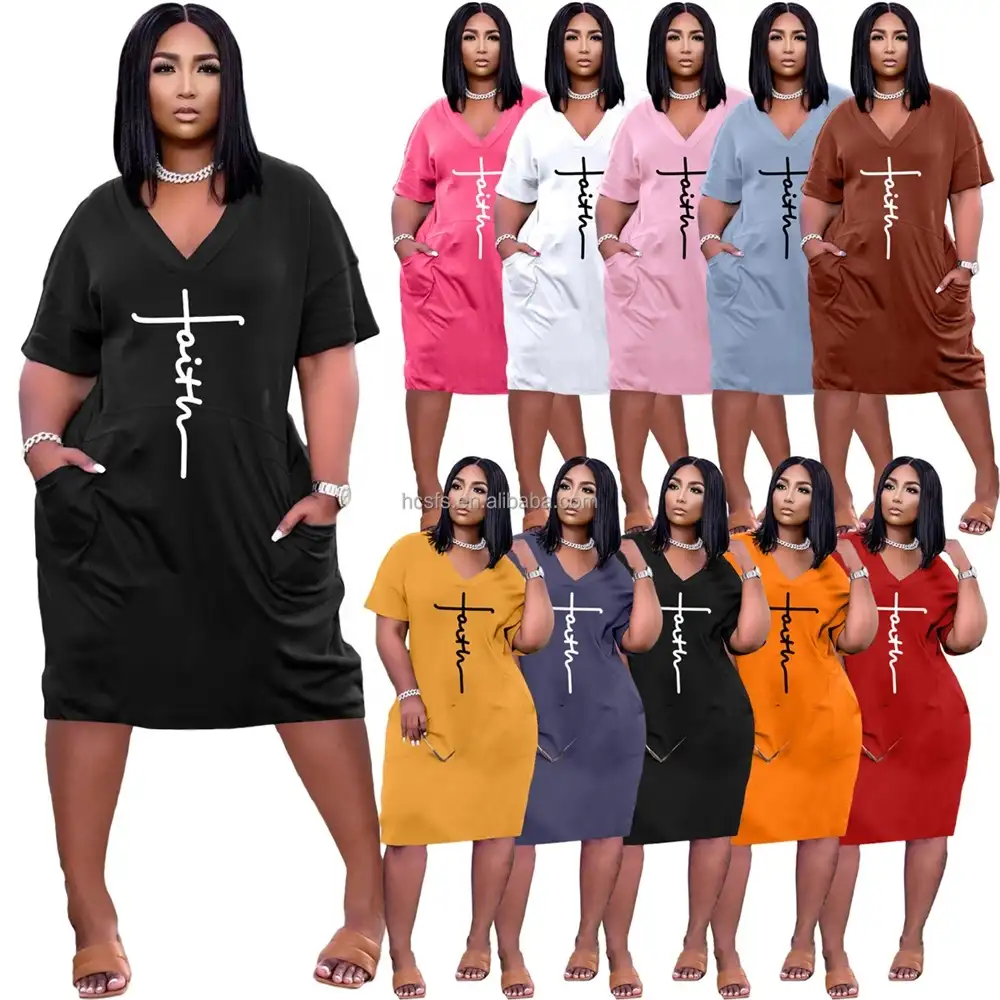 2022 Sommer Plus Size Glaubens kleid für dicke Frauen Lässig Kurzarm Einfarbige Kleider Frauen Bodycon Glauben Kleidung Streetwear