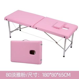 เตียงนวดพับได้สแตนเลสแบบพกพา 180 ซม. สีดำ สำหรับบำบัดความงามและสักลาย - Product Image 4