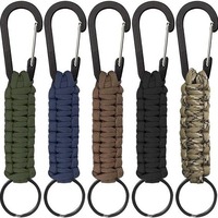 Porte-clés en métal Paracord robuste porte-clés porte-clés avec crochet de poussette bouteille d'eau sac à dos outils porte-couteau