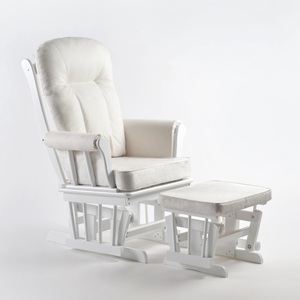 Chaise de chambre d'enfant confort contemporain et ottoman rembourré en bois meubles à bascule pour bébé avec bras rembourrés pour le salon - Product Image 3