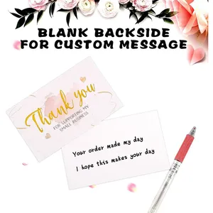 可定制感谢卡批量可爱花卉精美纸卡纸压花定制徽标商务婚礼客户感谢卡 - Product Image 2