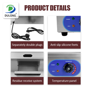 Plancha Eléctrica Comercial de Acero Inoxidable para Asar Hamburguesas, Mitad Plana y Mitad Acanalada, para Mostrador, Ideal para Hoteles - Product Image 3