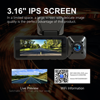 Caméra embarquée 4K LCD à 3 objectifs et 3 canaux, vision nocturne supérieure, capteur G, Wi-Fi intégré, garantie 1 an, enregistrement en boucle GPS