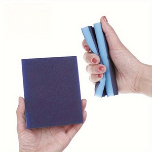 Lot de 10 éponges abrasives réutilisables double face, grain 60-320, pour ponçage humide/sec du bois, du métal, des meubles, de la peinture et du plâtre - Product Image 4